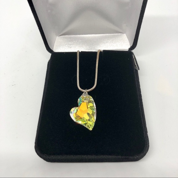 Swarovski Crystal Drop Heart Sterling Silver - Picture 3 of 4